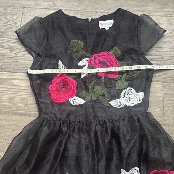 L’atiste | By Amy Floral Embroidered Dress - Black and Pink Size Small - Picture 7 of 14
